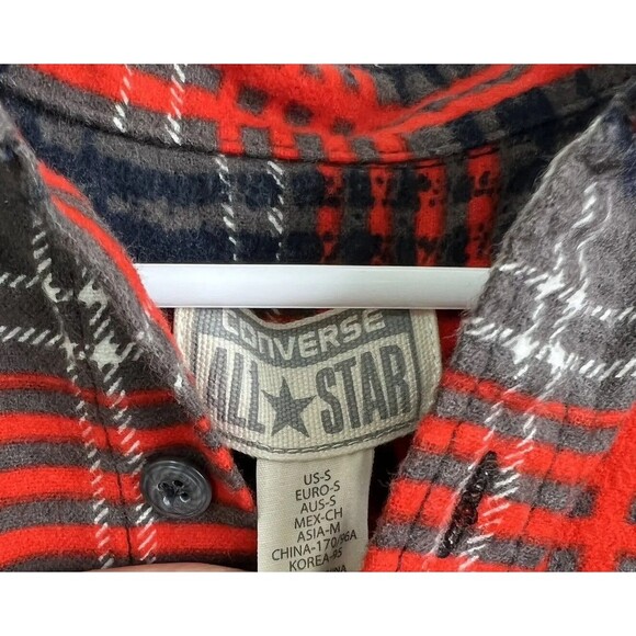 Converse All Star Flannel Shirt Red Size Small - Picture 4 of 6